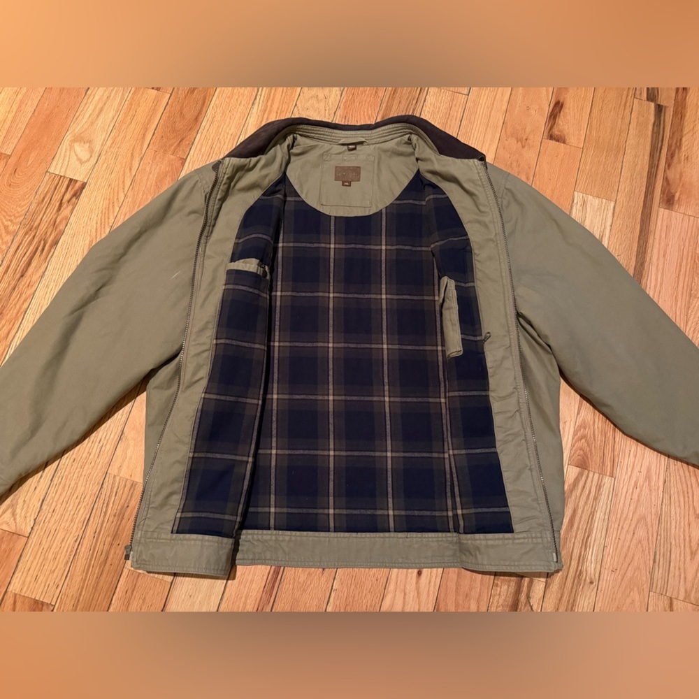 St Johns Bay Green Chore Barn Coat Jacket Flannel Lined Men’s Size XXL - Picture 6 of 16